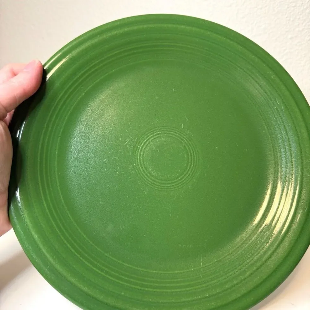 Vintage‎ Fiesta Forest Green 9” Plate & 7” Salad Plate FLAW